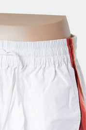 VENROY White and Orange Gradient Stripe Drawstring Shorts