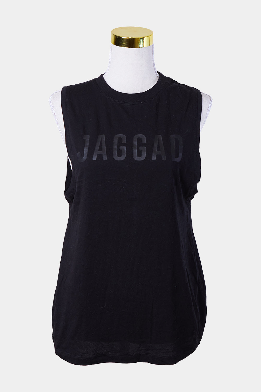 JAGGAD Black Logo Print Sleeveless Tank