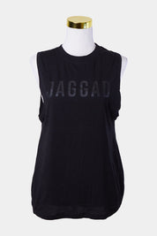 JAGGAD Black Logo Print Sleeveless Tank