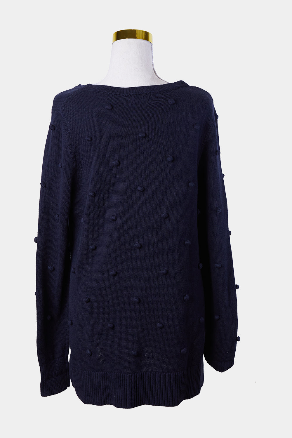 SEED Navy Pom Pom Detail Sweaterr