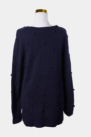 SEED Navy Pom Pom Detail Sweaterr