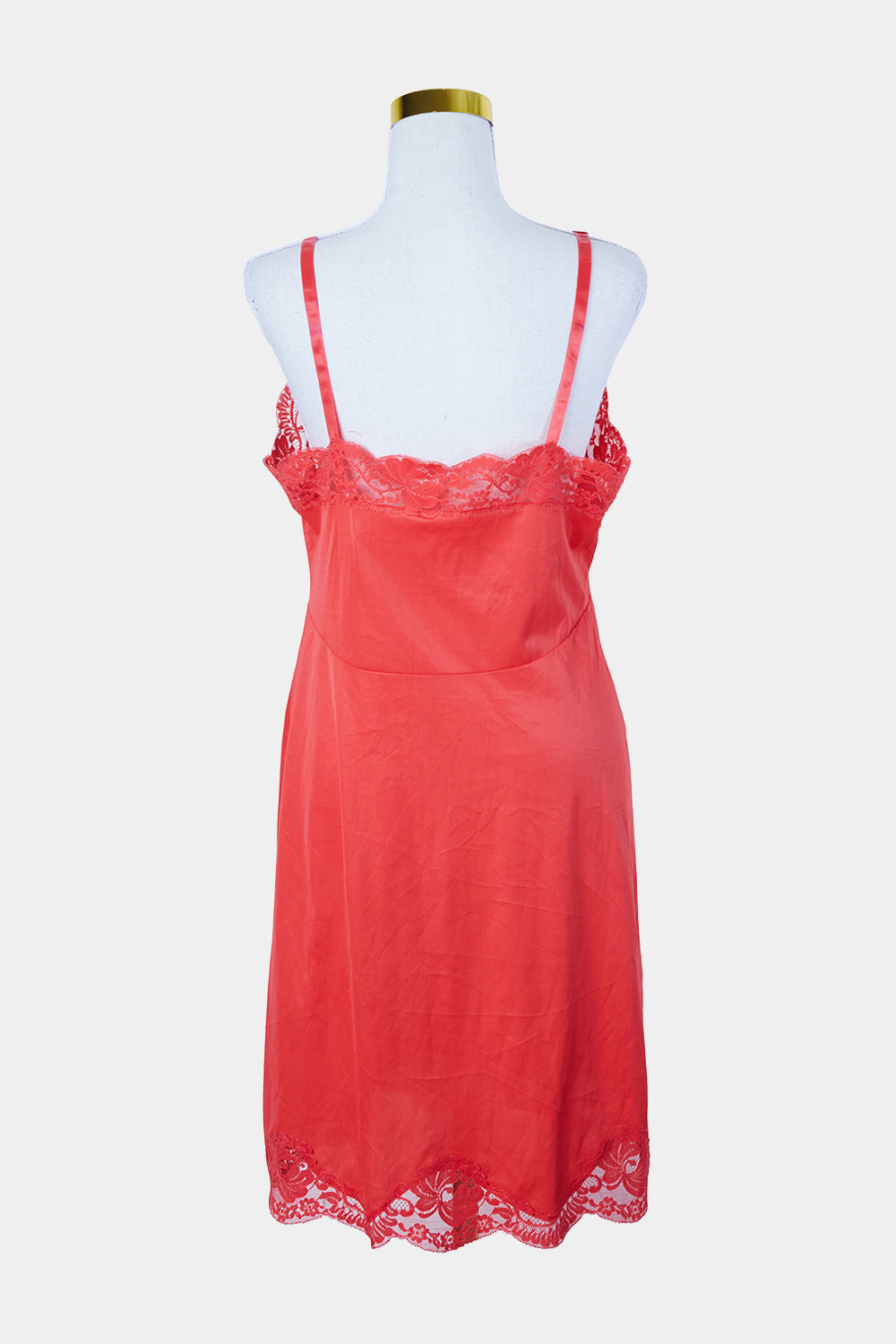 Brand Uknnown Red Lace Detail Slip Dress