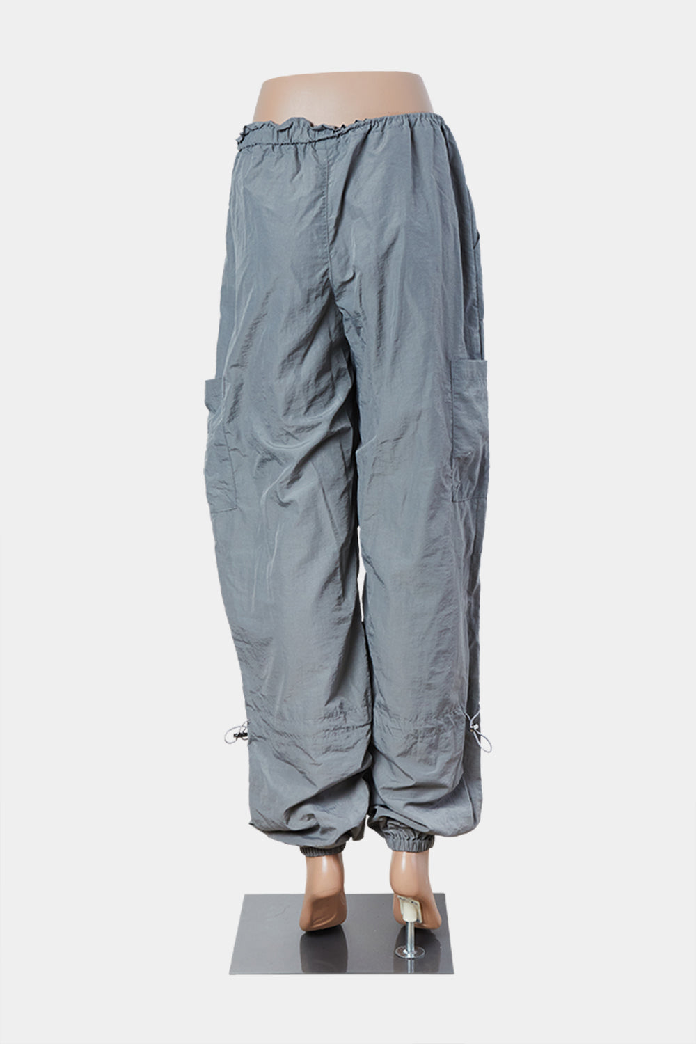 White Fox Grey Toggle Nylon Cargo Pants