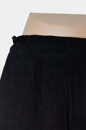 GLASSONS Black Linen Look Loose Shorts
