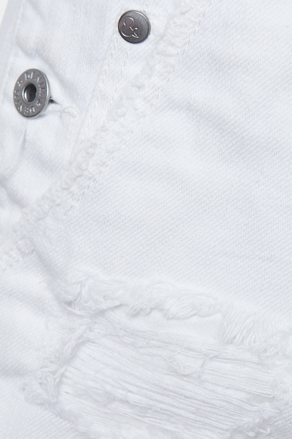 H And M White Denim Distressed Overalls