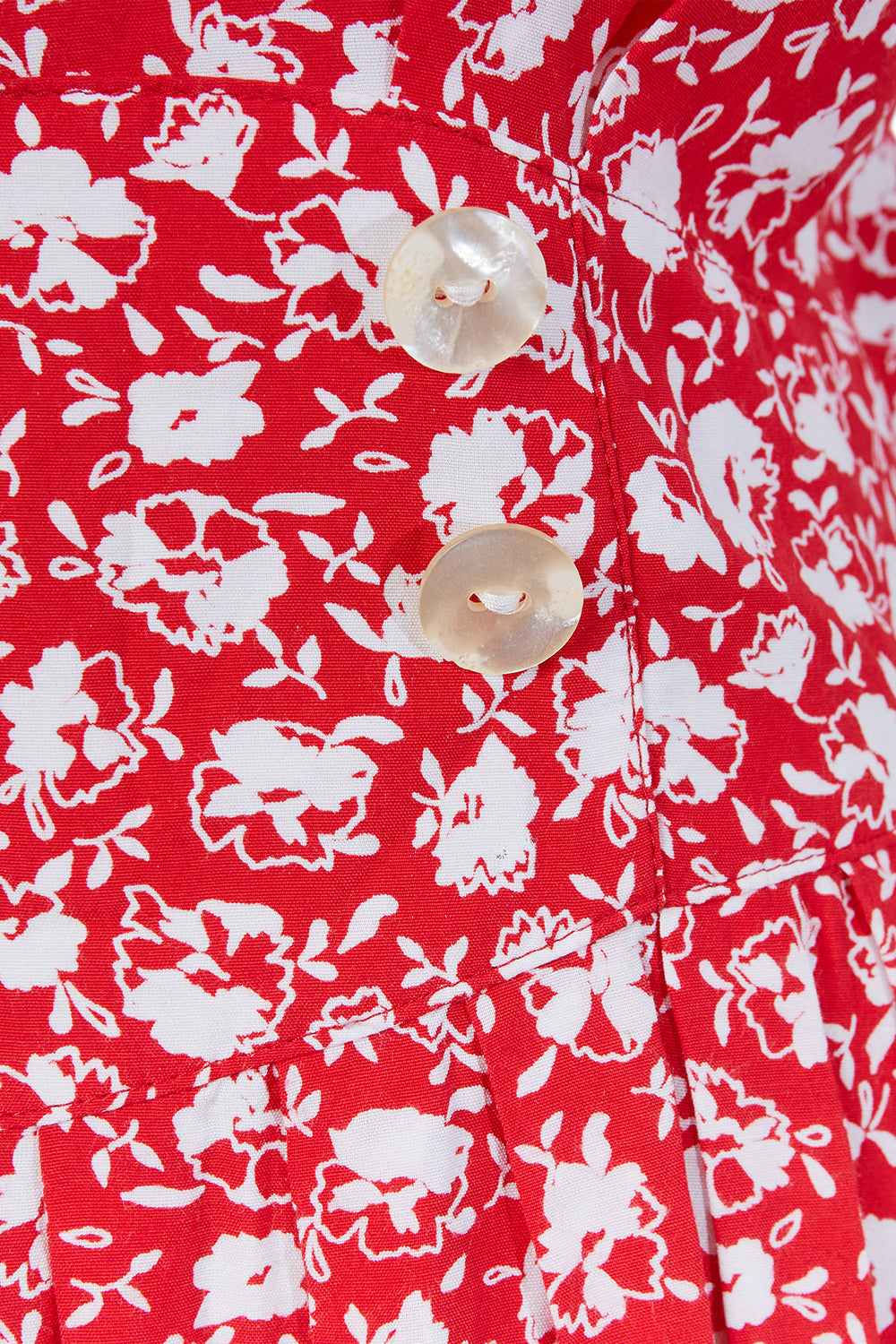 Assorted Brands Red and White Buttton Detail Sun Dress