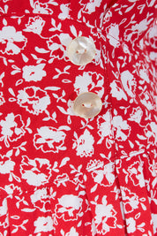 Assorted Brands Red and White Buttton Detail Sun Dress