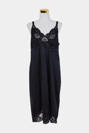 Vanity Fair Black Lace Detail Slip Dress