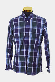 Tommy Hilfiger Navy and Green Plaid Button Down Shirt