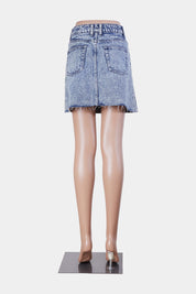 DAZIE Blue Acid Wash Denim Mini Skirt