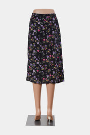 Sag Harbor Petite Black Floral Midi Skirt