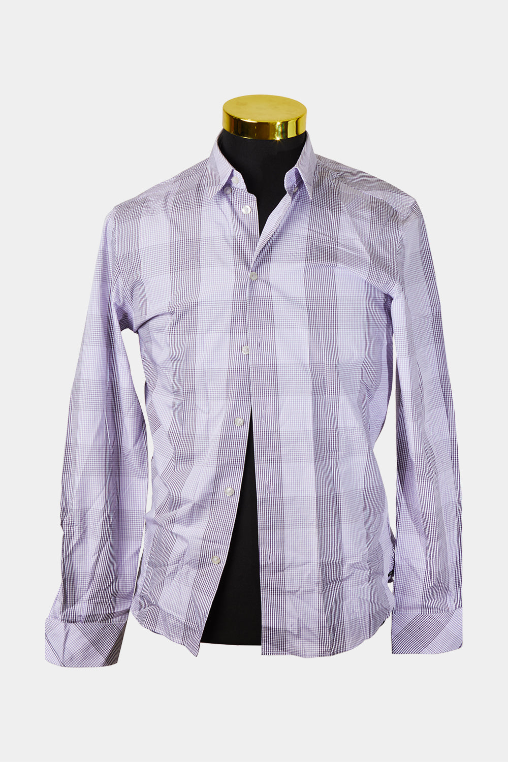 SABA Purple and Dark Purple Pattern Button Down Shirt