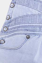 Sass And Bide Stitch Detail Denim Mini Skirt