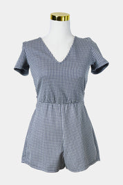 ZARA navy Gingham Tie Back Playsuit