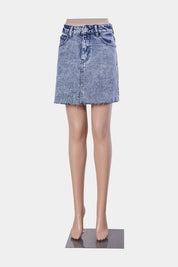 DAZIE Blue Acid Wash Denim Mini Skirt