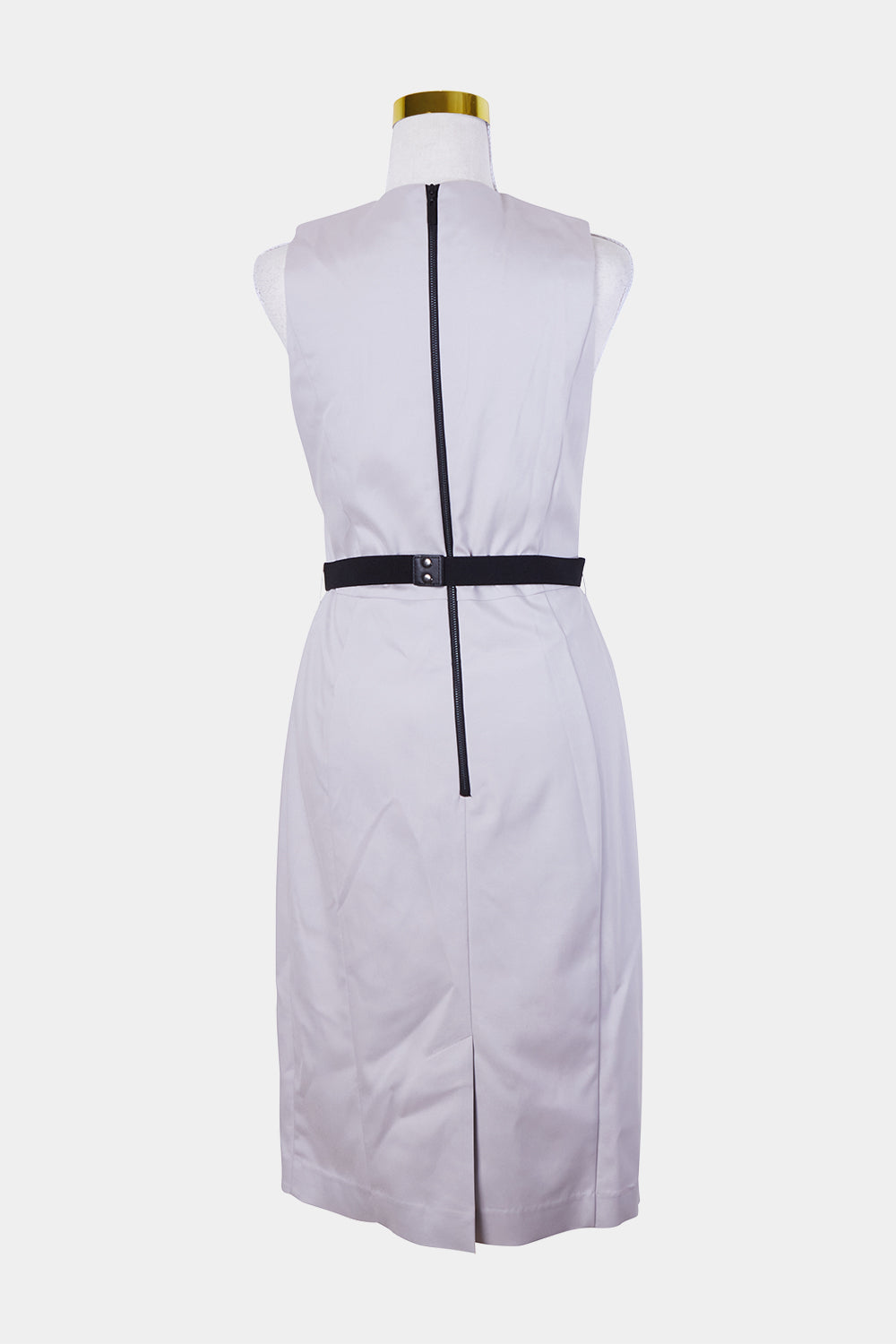 PORTMANS White, Dusty Mauve and Black Belted Dress