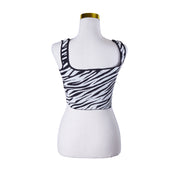 GLASSONS Black and White  Zebra Print Crop Top