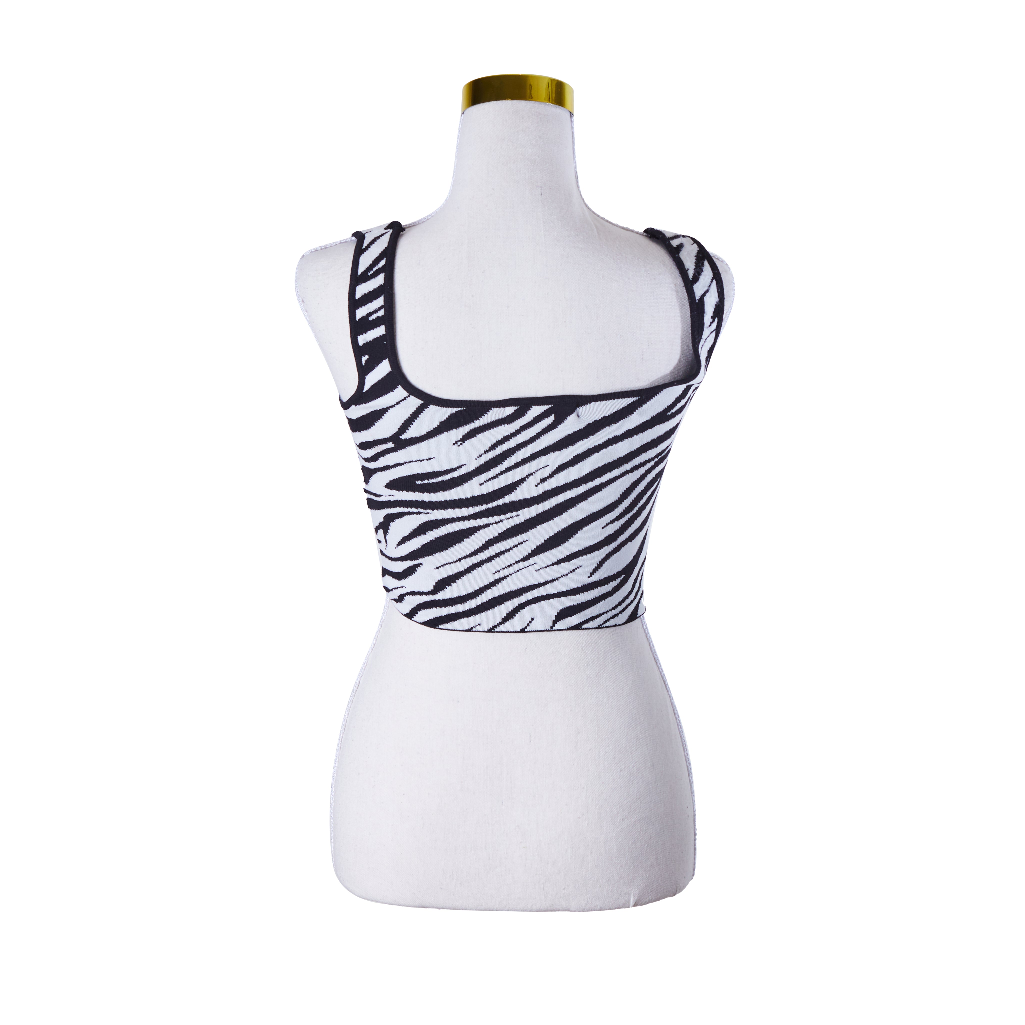 GLASSONS Black and White  Zebra Print Crop Top