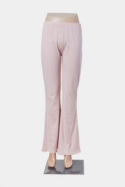Nasty Gal Pale Pink Ribbed Kick Flare Pant