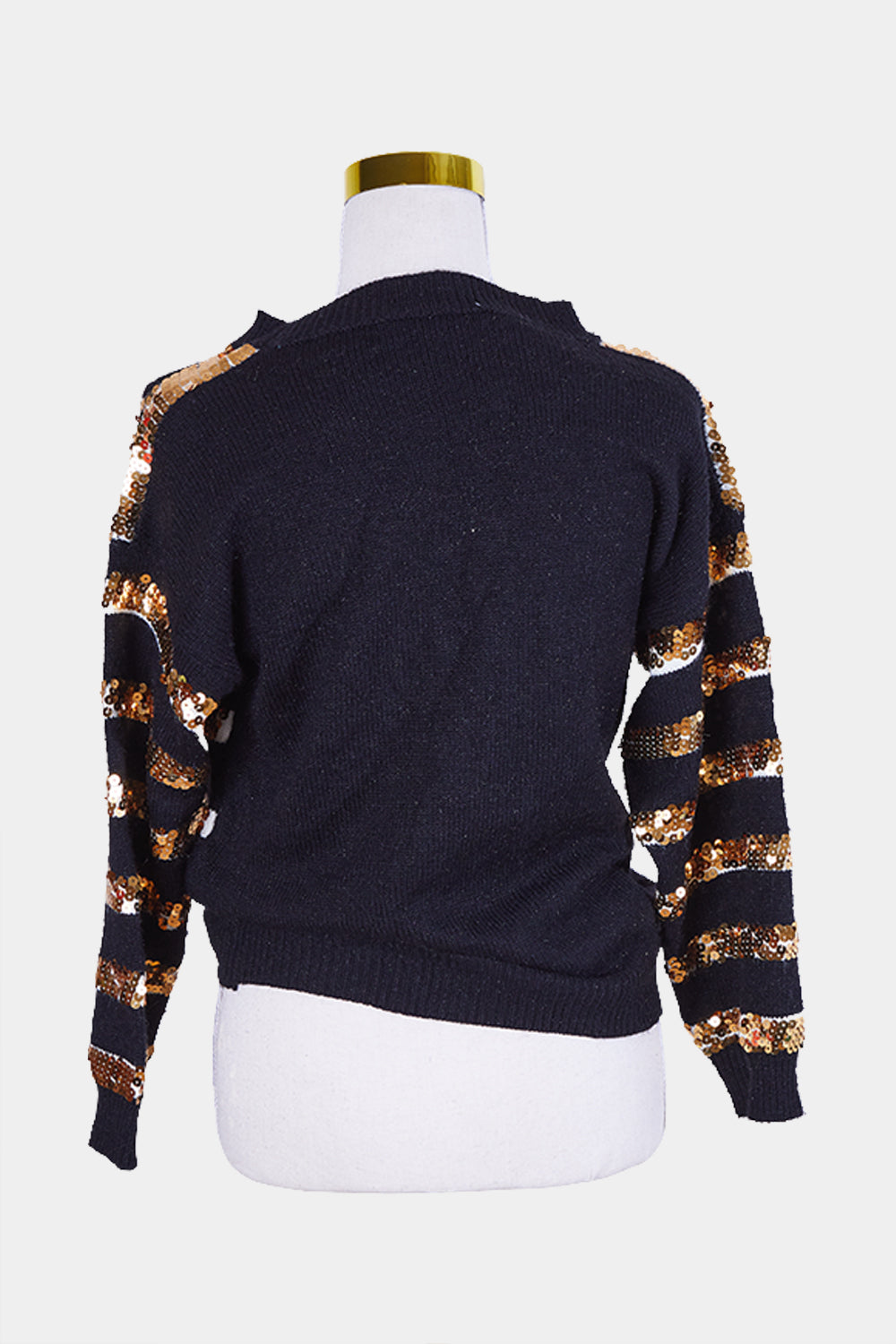 Assorted Brands Black and Gold Sequin Knit Sweater