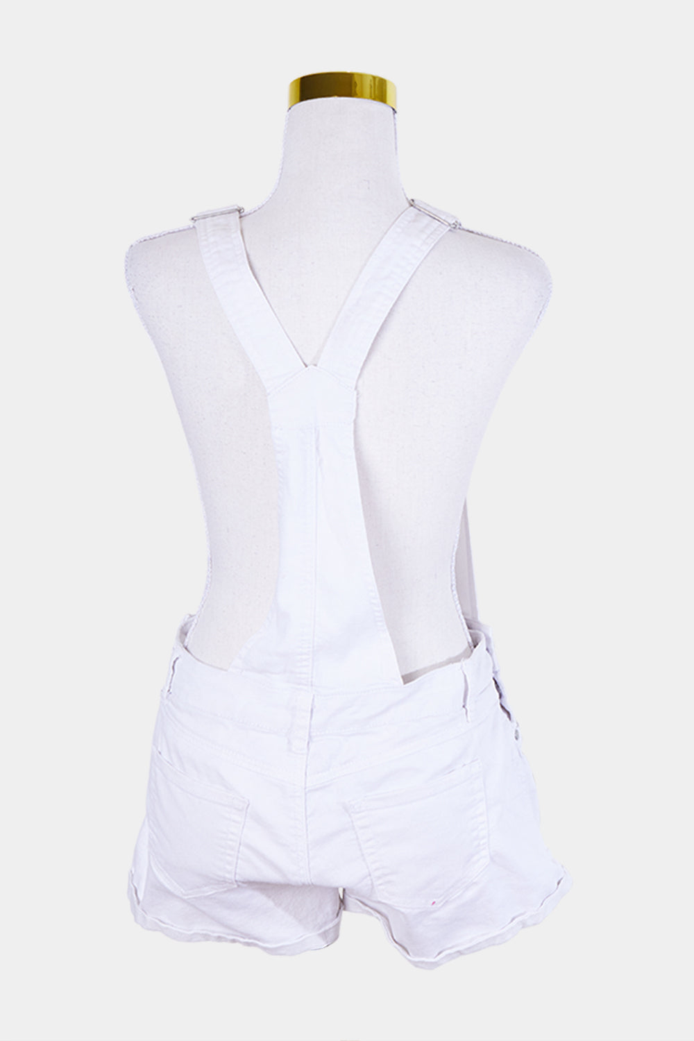 Blue Spice White Denim Overalls