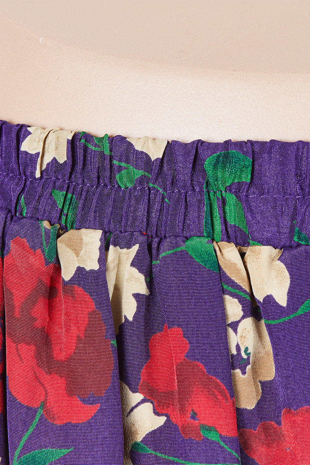 Leslie Faye Purple, Floral Pleated Midi Skirt