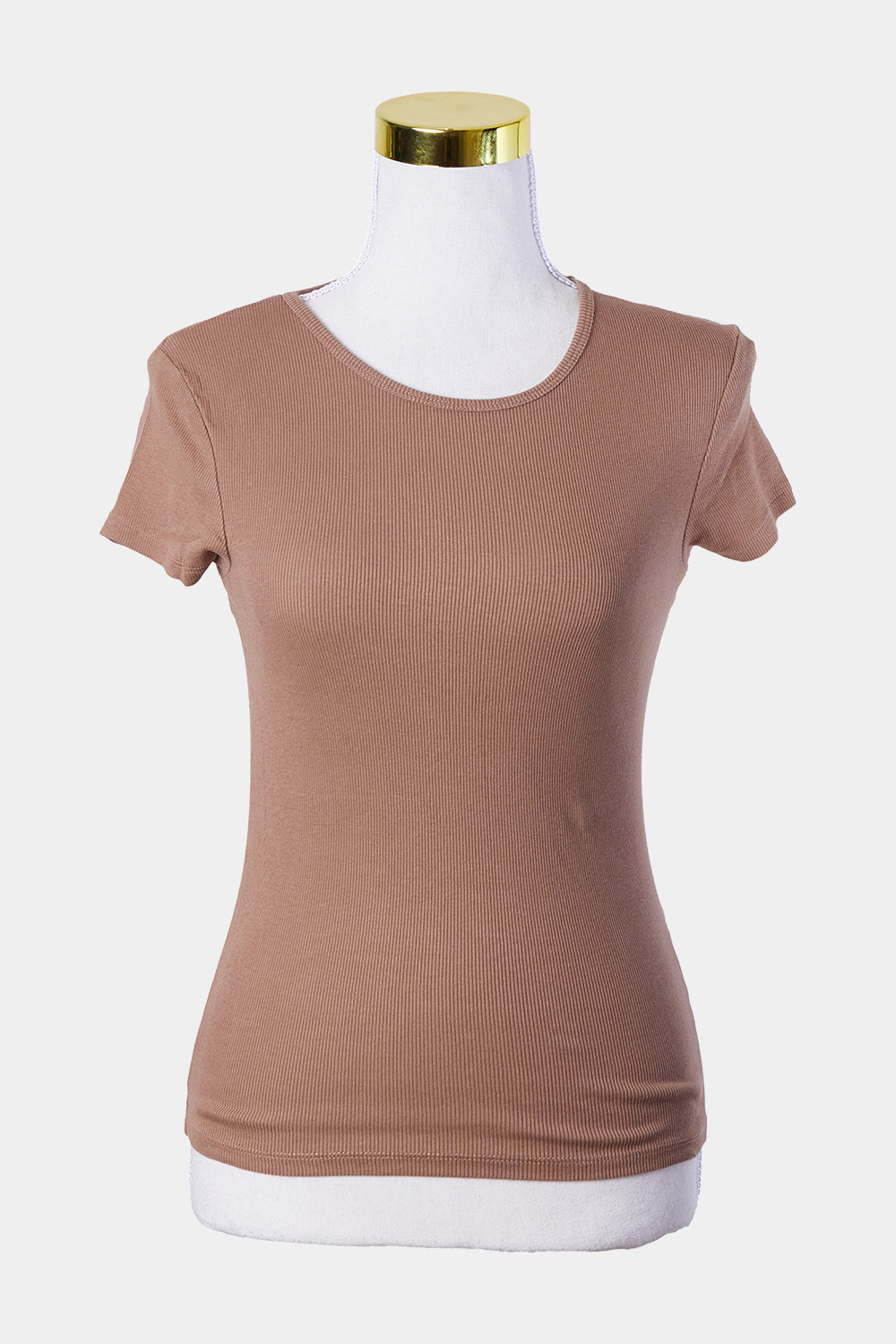 Cotton On Brown Ribbed Fitted T Shirt
