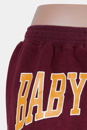 Fashion Nova Burgundy Printed Tracksuit Pants