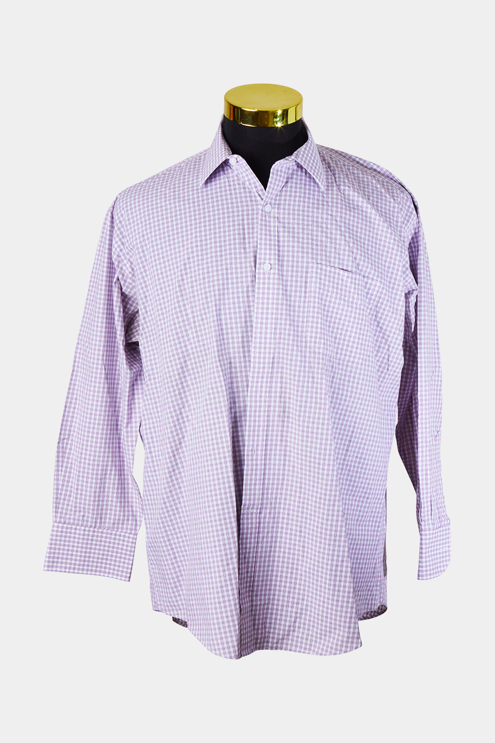 Van Heusen Dark Purple White Plaid Button Down Shirt