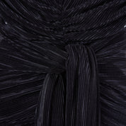 MISSGUIDED Black Plunge Neck Pleated Cocktail Dress