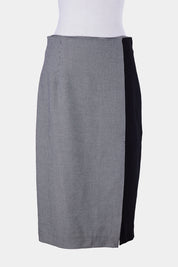ZARA Black Herringbone Panel Pencil Skirt