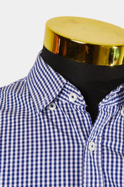 INDUSTRIE Blue Check Button Down Shirt