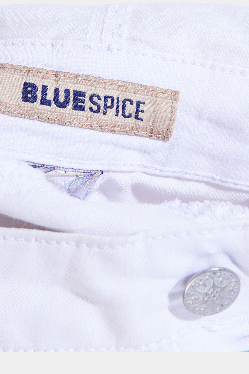 Blue Spice White Denim Overalls