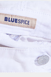 Blue Spice White Denim Overalls
