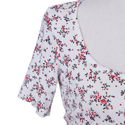 Pretty Little Thing White Floral Print Short Sleeve Summer Dress