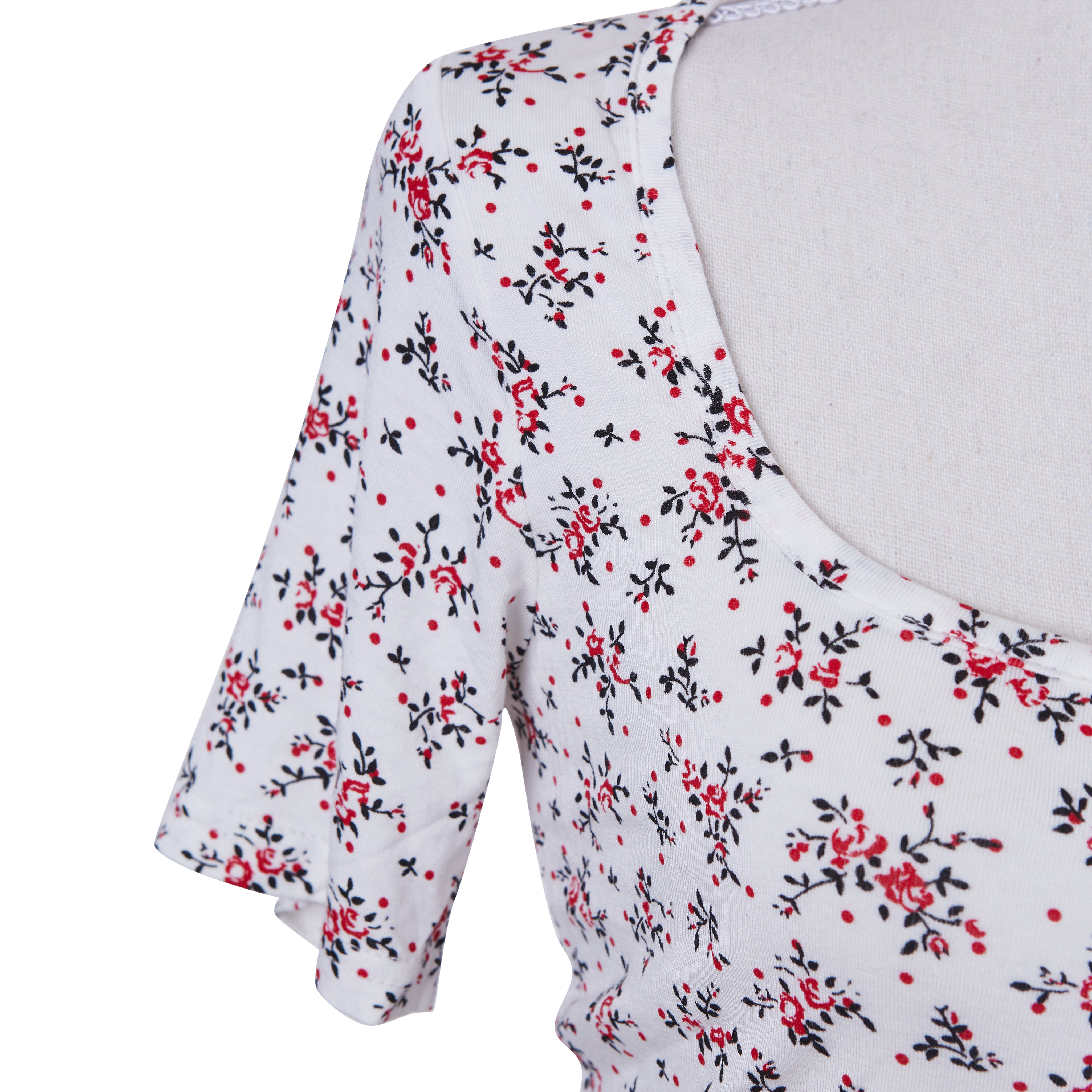 Pretty Little Thing White Floral Print Short Sleeve Summer Dress