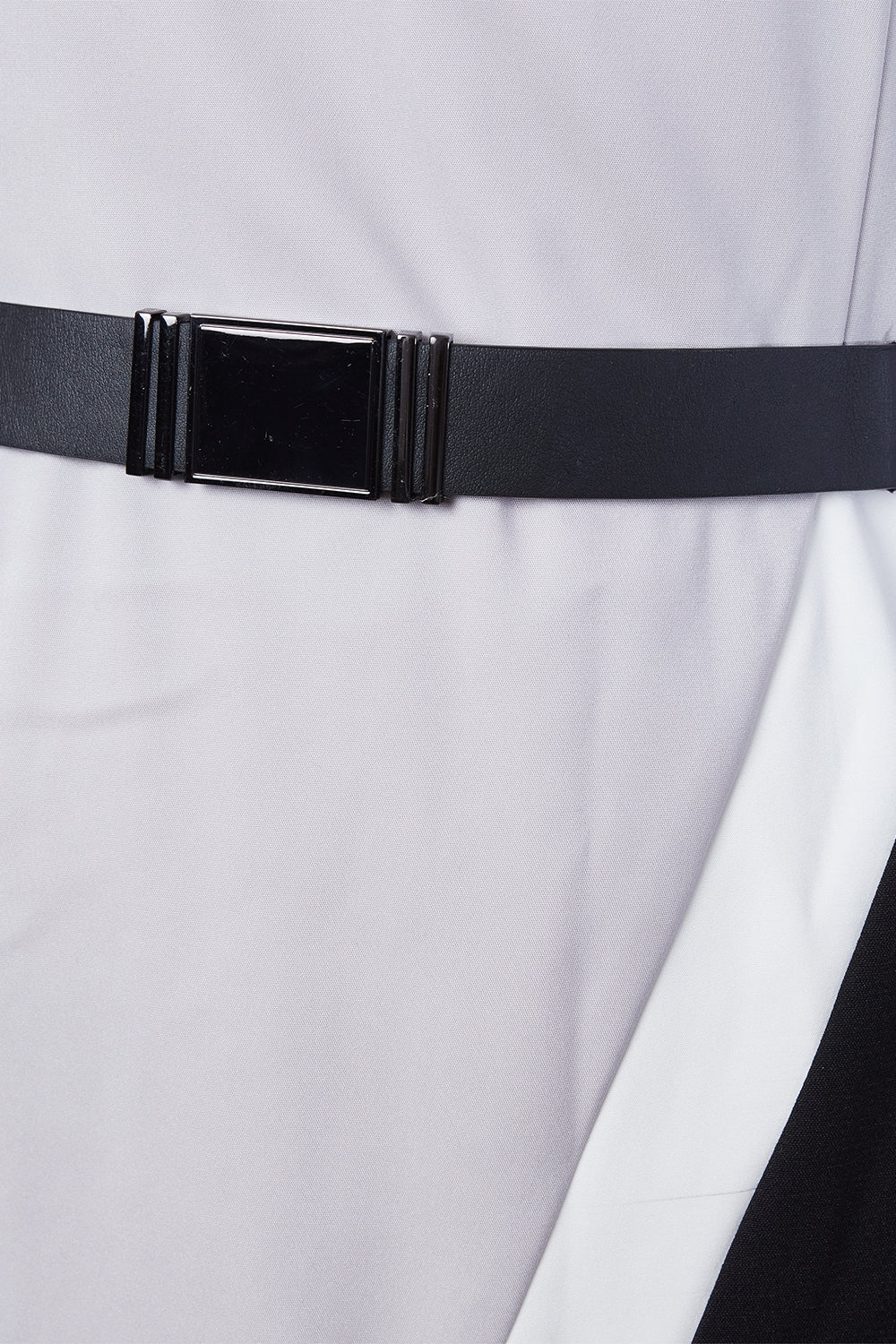 PORTMANS White, Dusty Mauve and Black Belted Dress