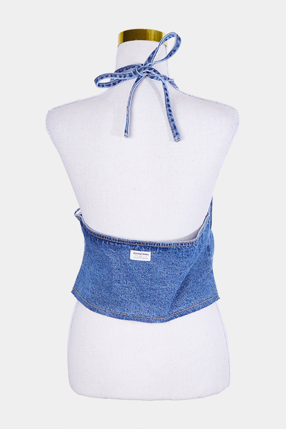 Abrand Jeans Blue Patchwork Denim Crop Top