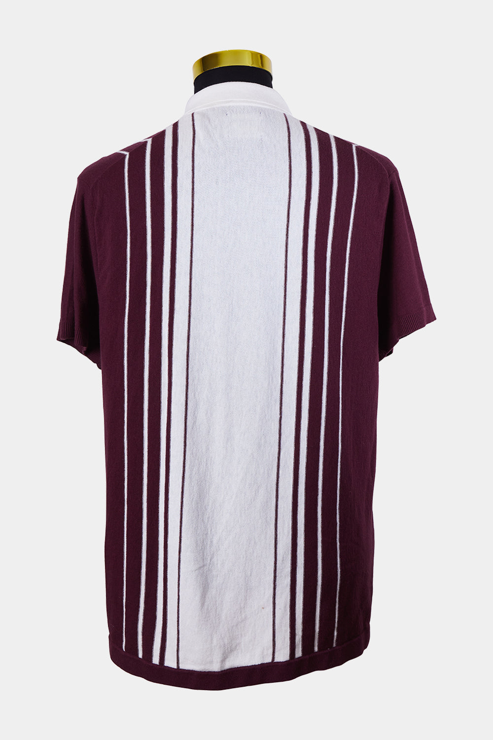 Abercrombie And Fitch Burgundy and White Knit Button Down Polo