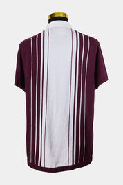 Abercrombie And Fitch Burgundy and White Knit Button Down Polo