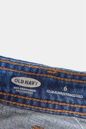 Old Navy Blue Denim Button Down Skirt