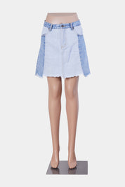 MPD Blue Two Tone Denim Mini Skirt