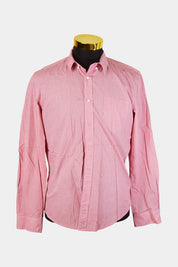 SABA Red and White Pattern Button Down Shirt