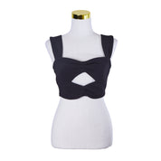 Bec + Bridge Black Cut Out Detail Crop Top