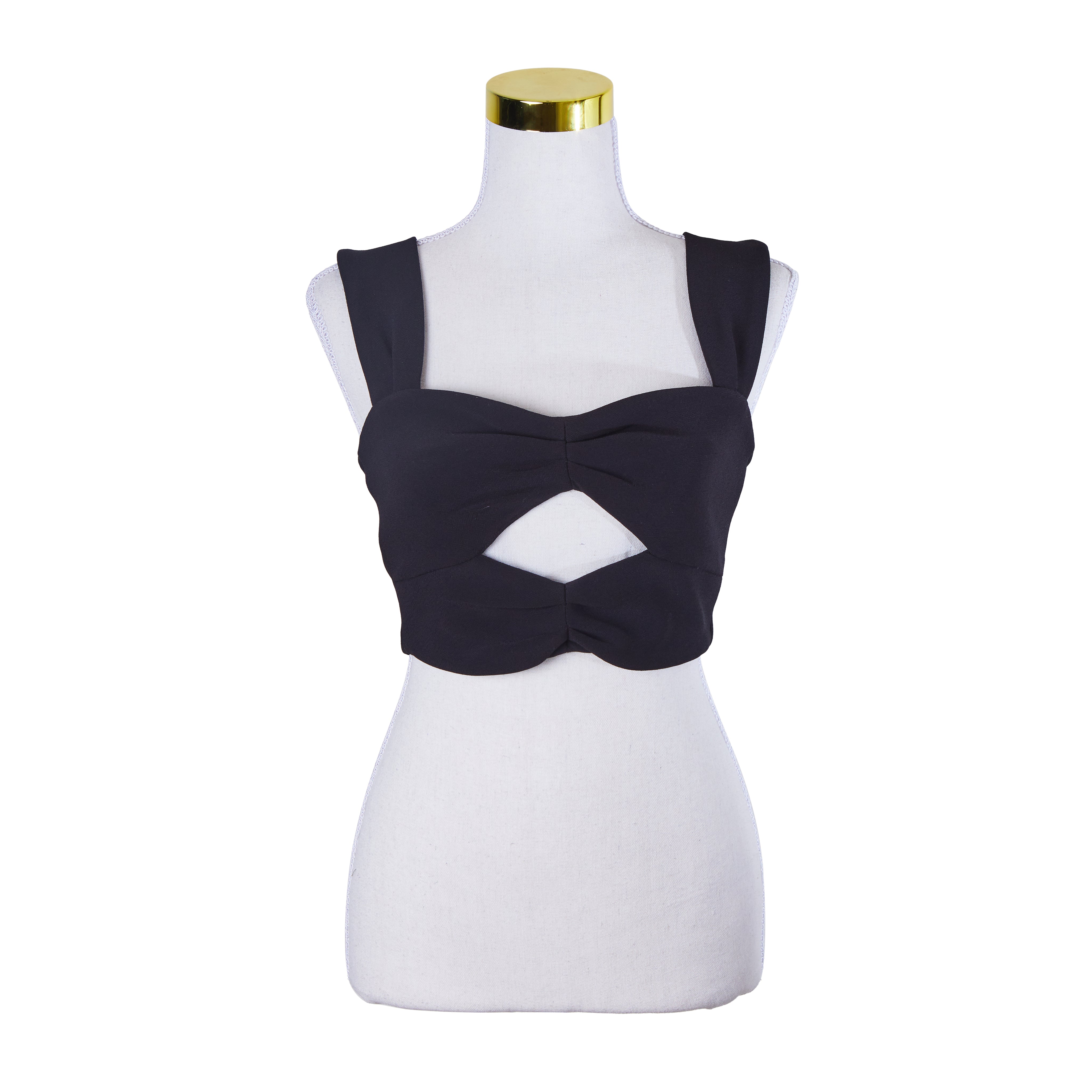 Bec + Bridge Black Cut Out Detail Crop Top