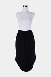 DECJUBA Black Drawstring Midi Skirt