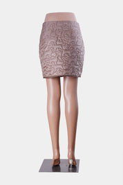 Unreal Fur Beige Quilted Mini Skirt
