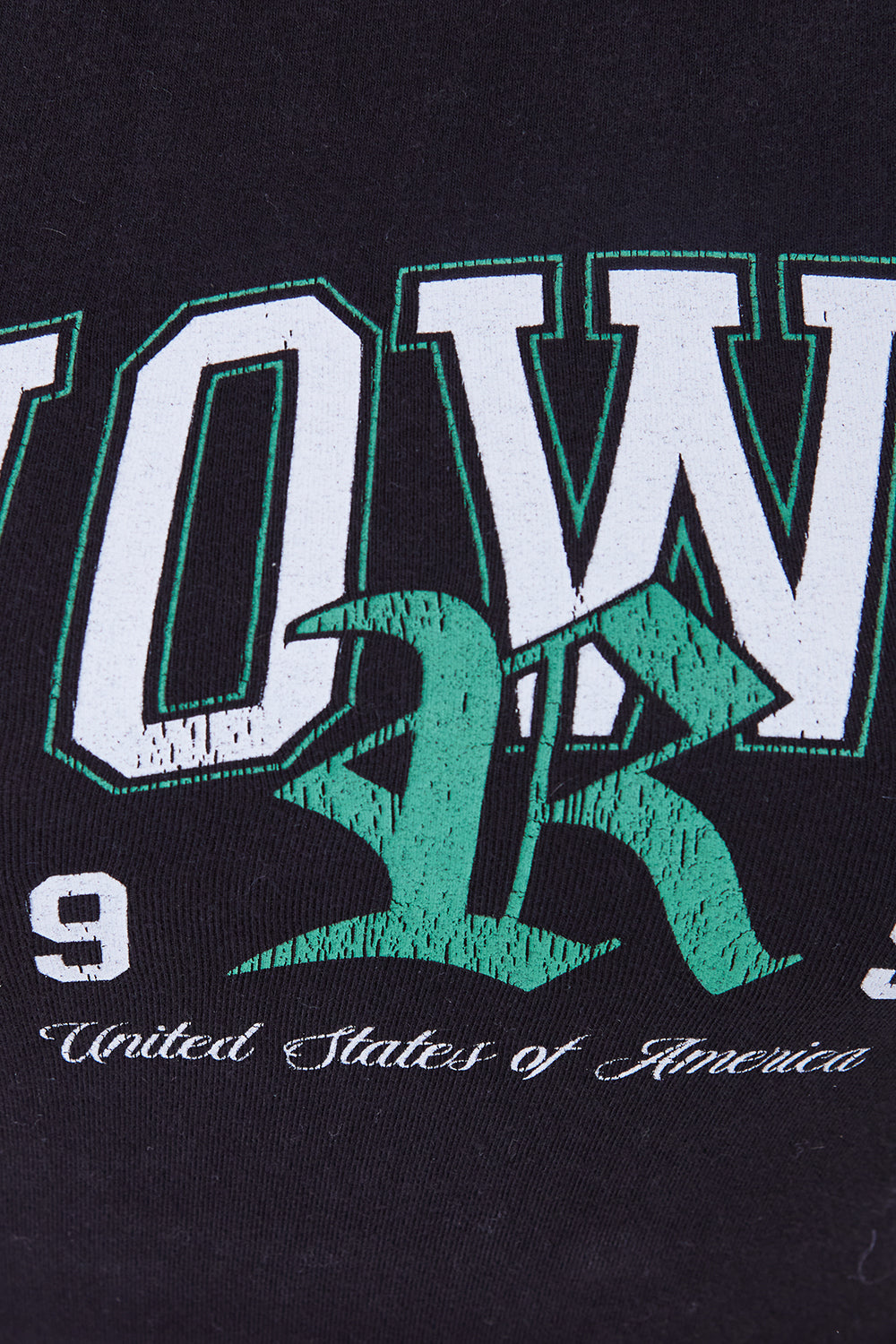 FACTORIE Black Iowa Print Crop T Shirt