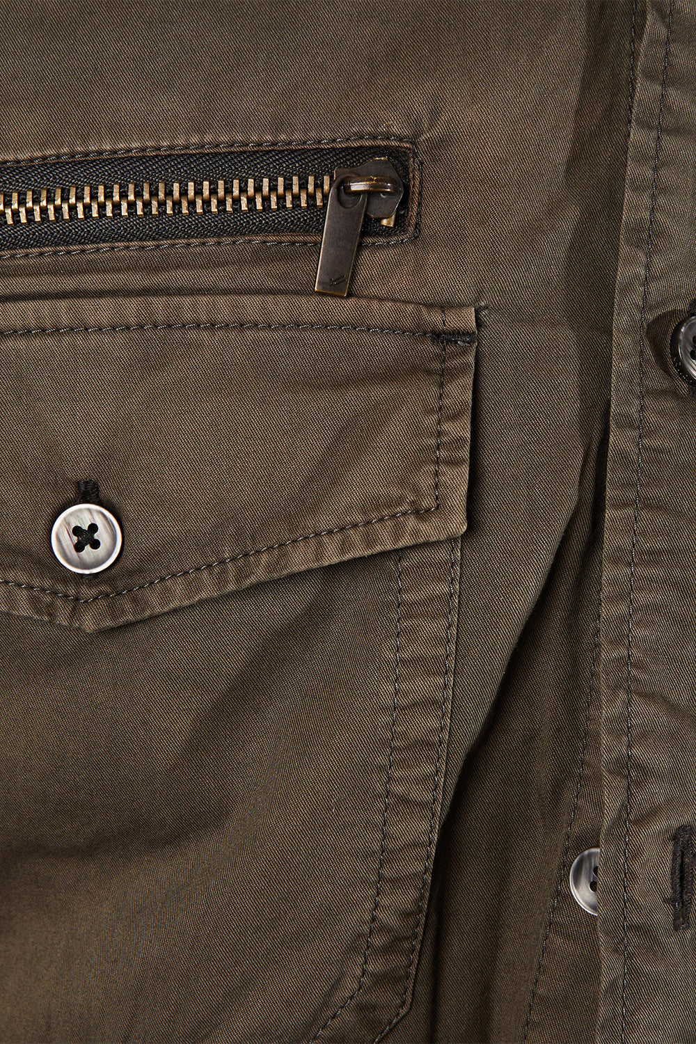 William Rast Khaki Utlity Button Down Shirt