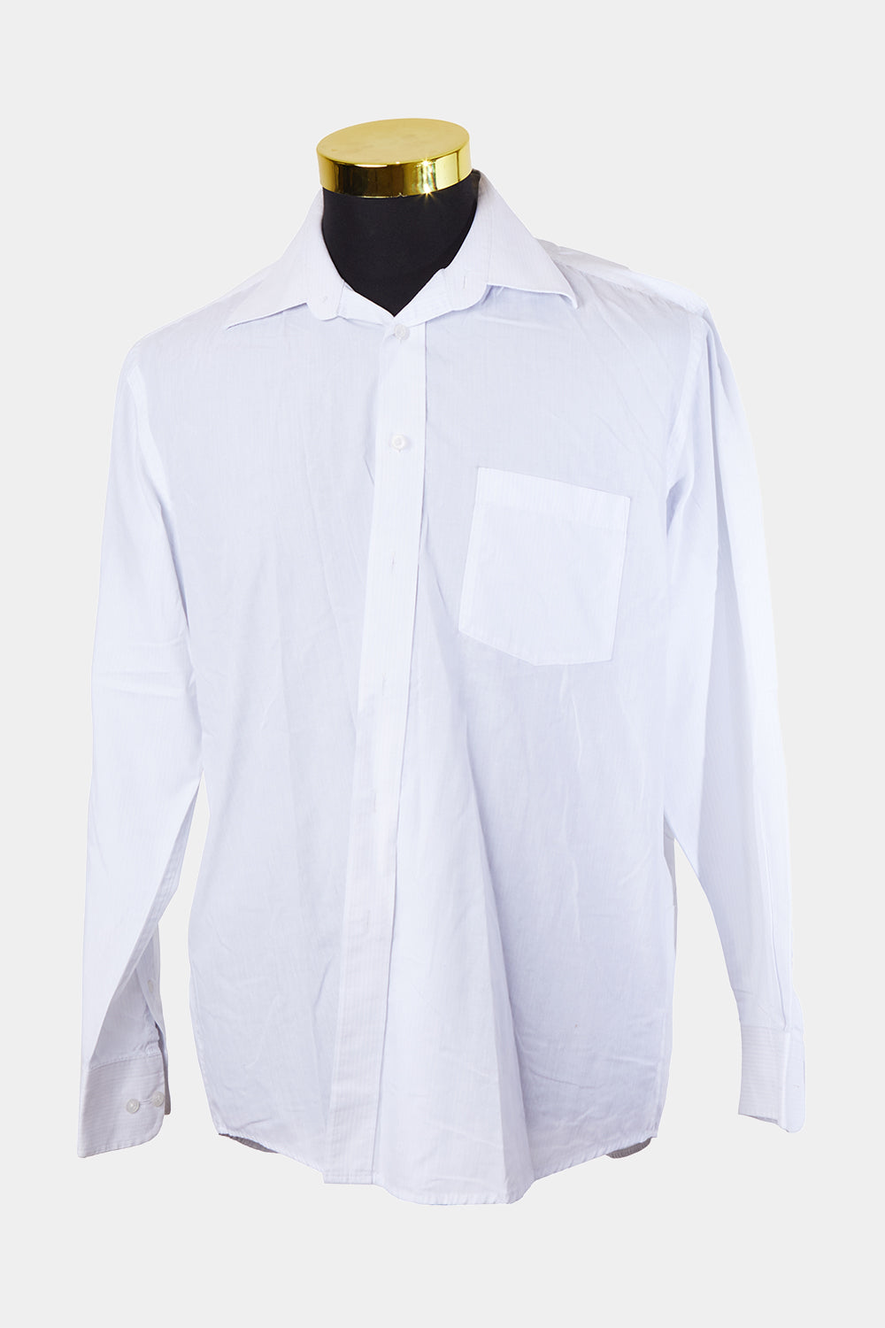 GLOWEAVE White and Light Blue Stripe Button Down Shirt